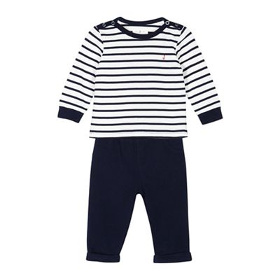 J by Jasper Conran Baby boys' navy striped print top and trousers set